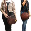 Round leather sling bag