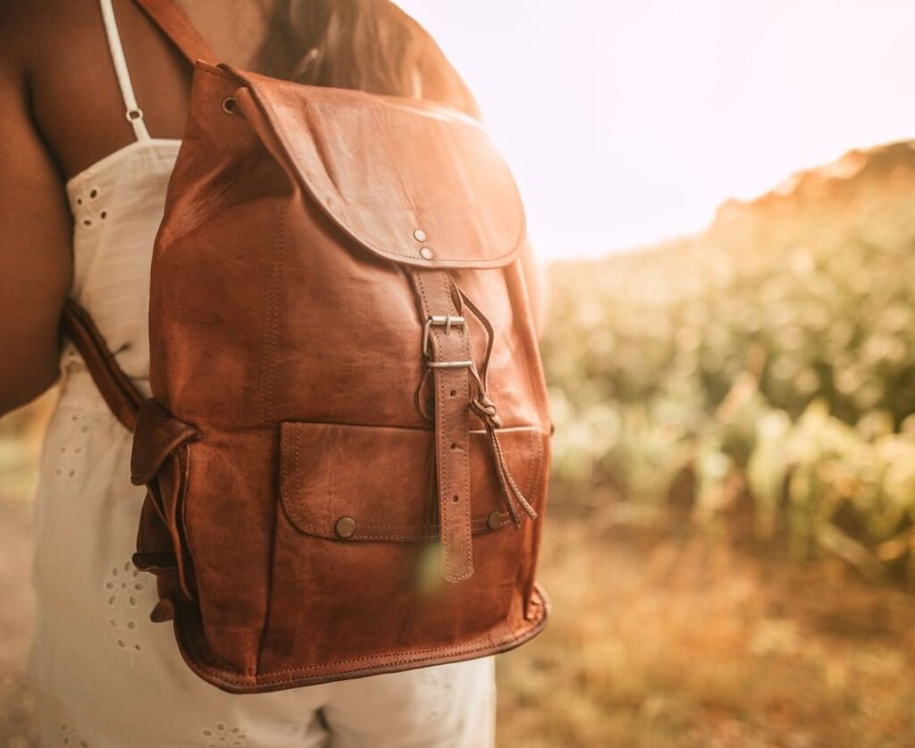 leather backpack