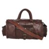 Leather duffel bag