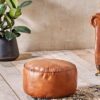 Leather pouf