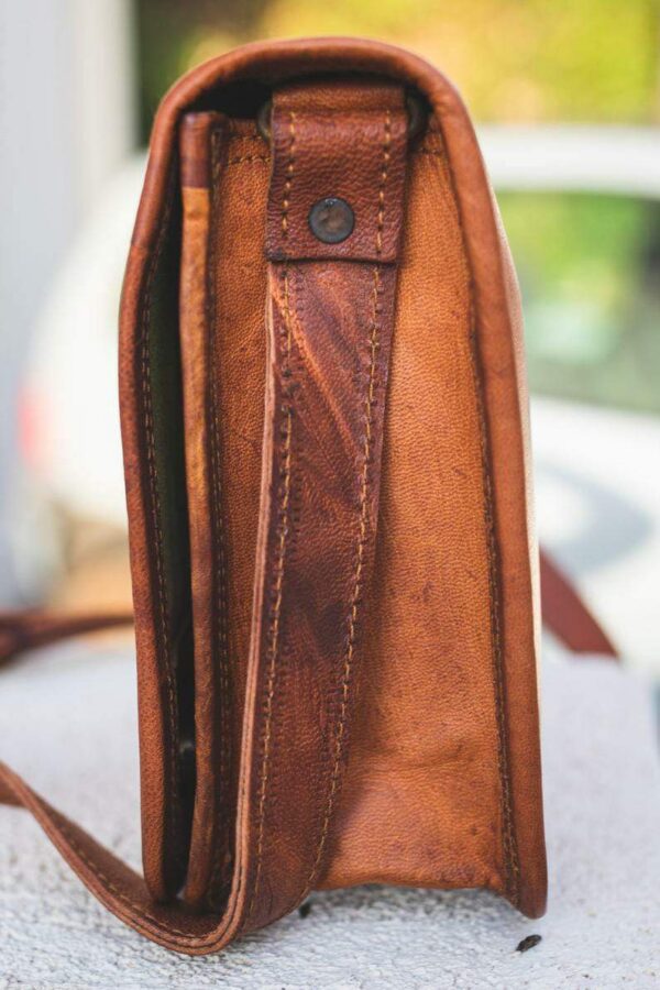 Leather messenger bag