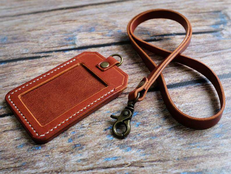 Custom Leather Card Holder Leather Id Card Holder Designer 