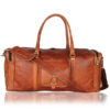 Leather duffel bag