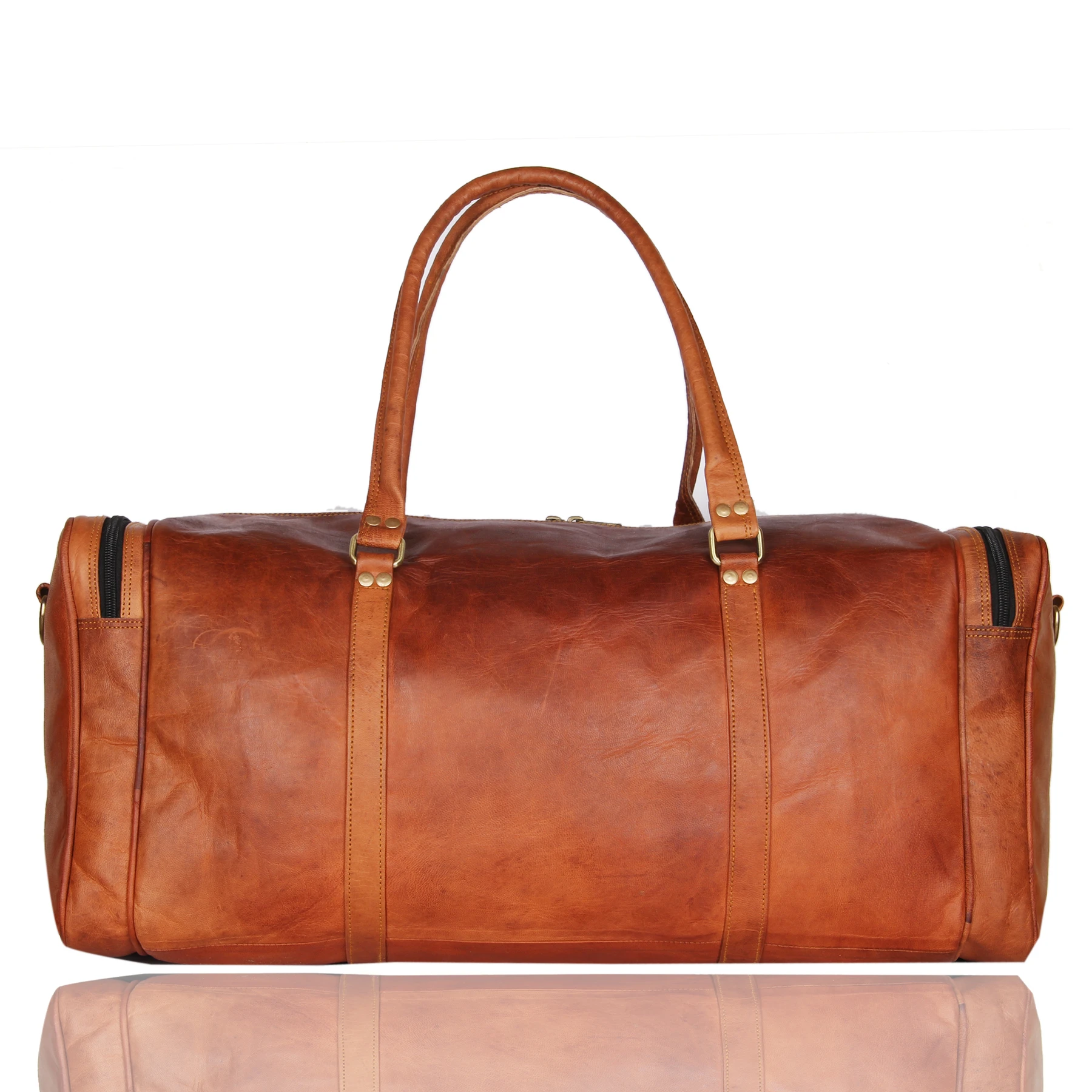 Simple Leather Duffle Bag, Overnight Travel