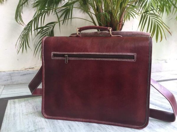 Tan leather office bag
