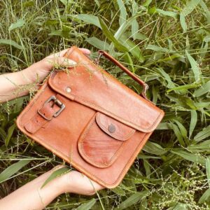 goat leather satchel bag