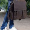 Premium Leather Backpack 16 Inches (Brown)